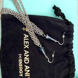Alex and Ani Silver Chain Drop Earrings